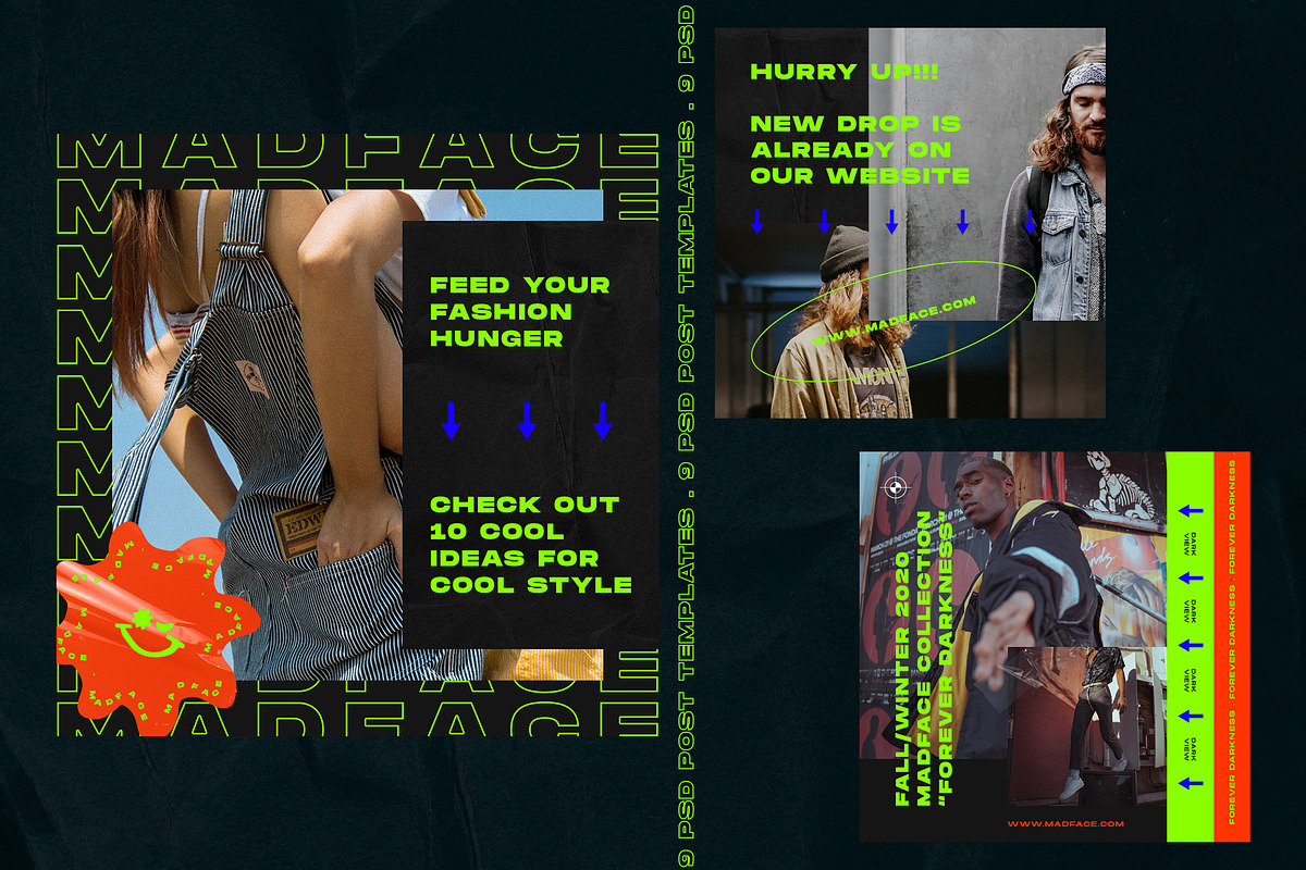 Madface - Instagram Posts&Stories, a Social Media Template by Andrew Skoch Design (Photo 2 of 8)
