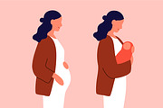 Pregnant woman. Pregnancy stages set, a Person Illustration by Good Studio (Thumbnail 3 of 4)