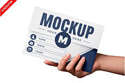 Woman's Hand Holding Wrapping Pa PSD, a Merchandise Mockup by Bruno's Shop (Thumbnail 1 of 3)