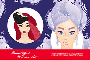 4 beautiful woman fashion set