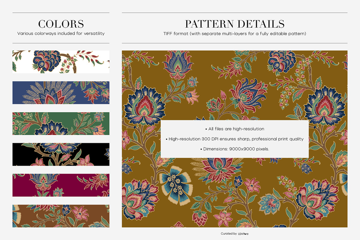 Jacobean Bloom Prints & Motifs, a Pattern Graphic by LEAFure (Photo 2 of 10)