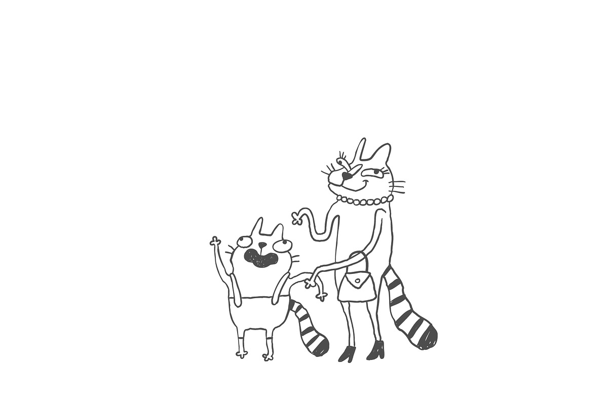 Sarcastic Shopping Cats Clipart, an Illustration by Anastasiya Klempach (Photo 4 of 7)
