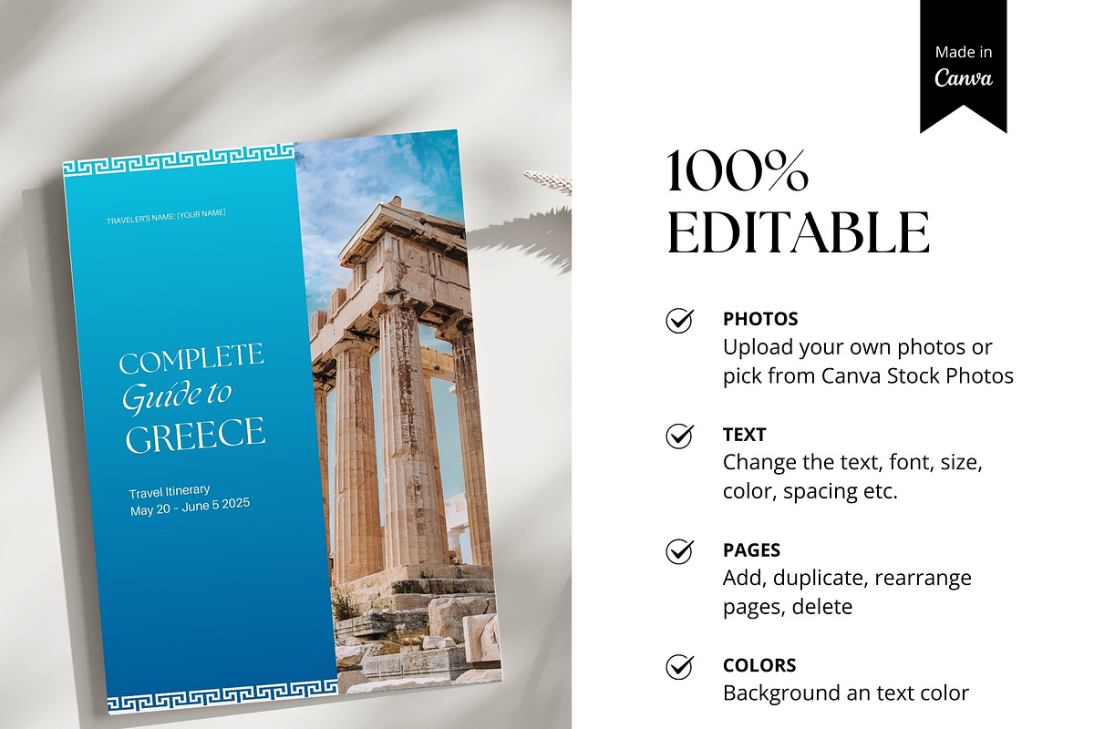 Greece Travel Itinerary Template, a Magazine Template by Pulsecolor (Photo 5 of 10)