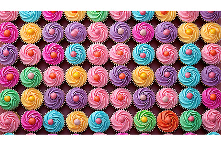 dessert colorful cupcake food ai, a Background Photo by pikepicture