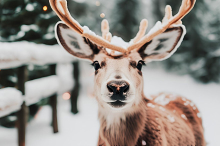 Cute christmas deer in the snow, an Animal Photo by ComfortQ