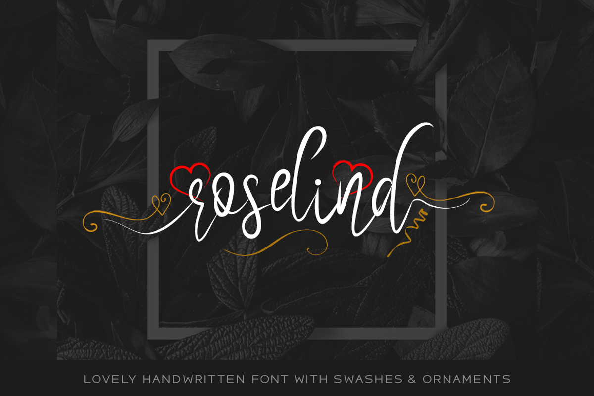 Roselind Font + Swashes & Ornaments