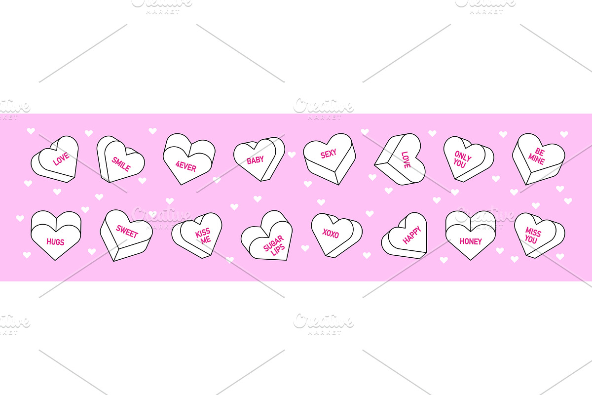 Heart candy collection with, an Illustration by art PVP - market