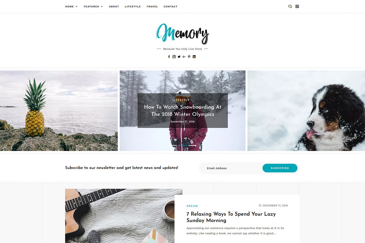 Memory - WordPress Blog Theme, a WordPress Template by GretaThemes