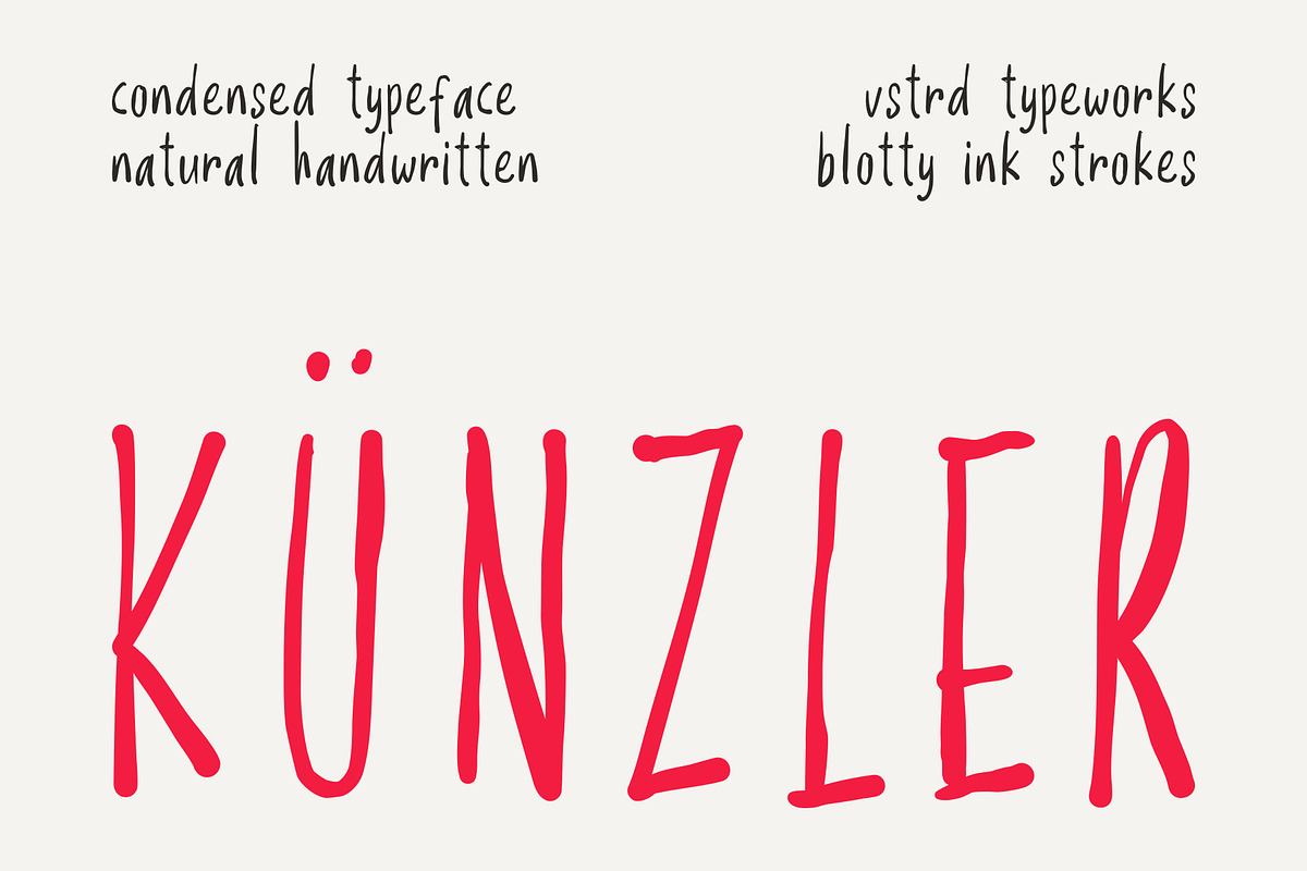 KÜNZLER – Condensed Handwritten Font, a Handwritten Font by VASTARD STUDIO (Photo 1 of 12)