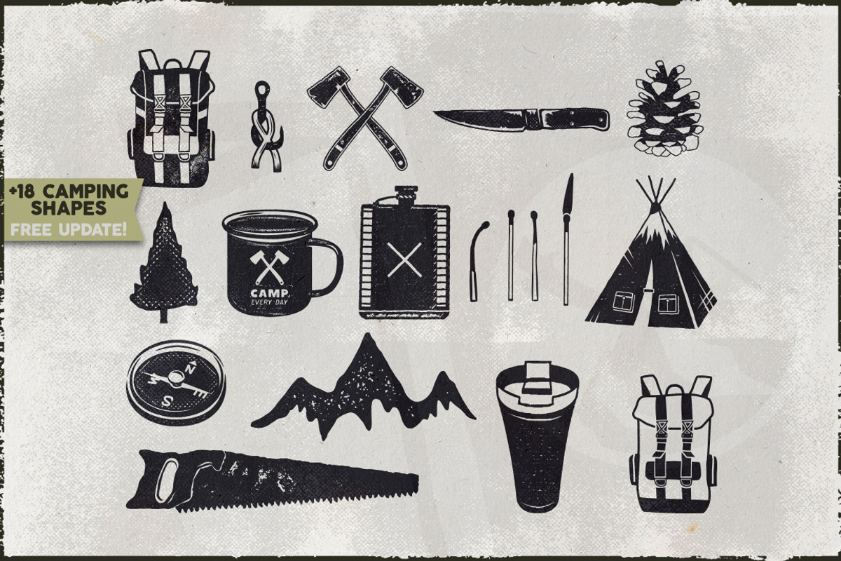 Vintage Camp Pennants Set | Part 2, an Illustration by JeksonGraphics (Photo 7 of 11)