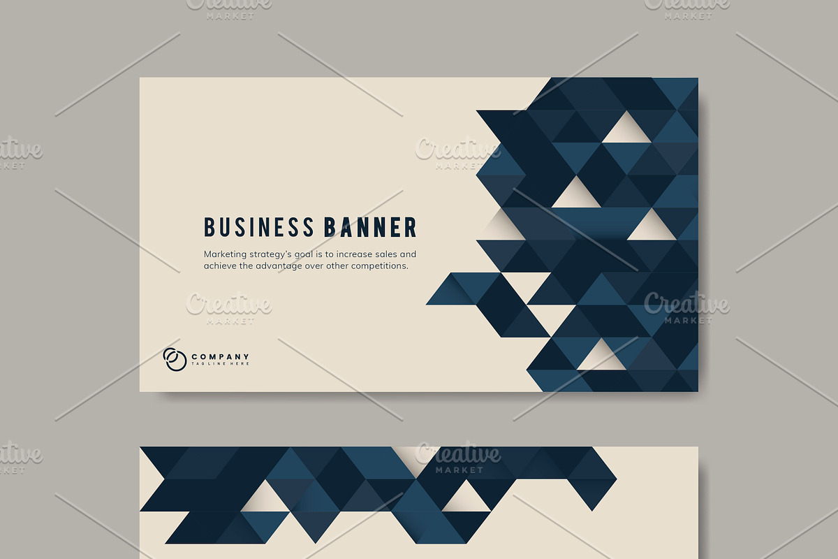 Business banner with abstract design, a Marketing Template by rawpixel