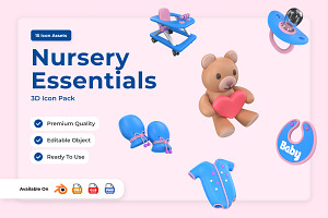 Baby Care 3D Icon Collection, an Object Illustration by twinstd