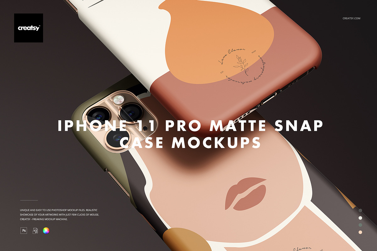iPhone 11 Pro Matte Snap Case Mockup, an iPhone Mockup by creatsy5 (Photo 1 of 23)