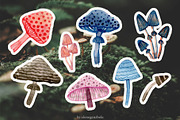 Wonderland watercolor mushrooms, a Decorative Illustration by alenaganzhela (Thumbnail 2 of 9)