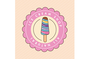 ice cream shop lace, a Food Illustration by studiogstock