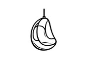 Hanging Egg Chair Silhouette Bundle, an Illustration by Designer_Momina (Thumbnail 4 of 51)