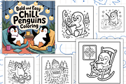 Bold & Easy Chill Penguins Coloring, an Animal Illustration by Ink Gallery (Thumbnail 2 of 3)