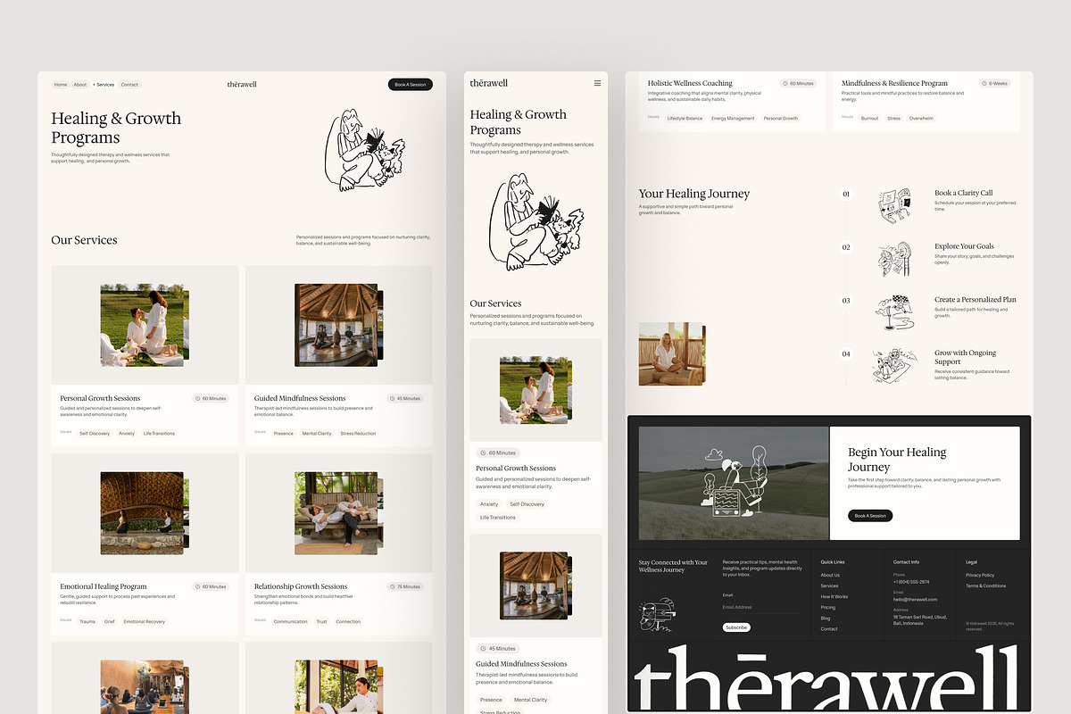 Wellness & Therapy Website UI Figma, an UI Kit Template by peterdraw (Photo 4 of 7)