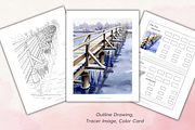 Snowy Dreams Winter Coloring Bundle, a Seasonal Illustration by Daffodil Dream Studio (Thumbnail 2 of 10)