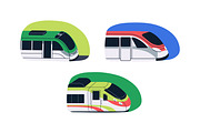 Modern high-speed bullet trains set, a Transportation Illustration by Good Studio (Thumbnail 2 of 4)