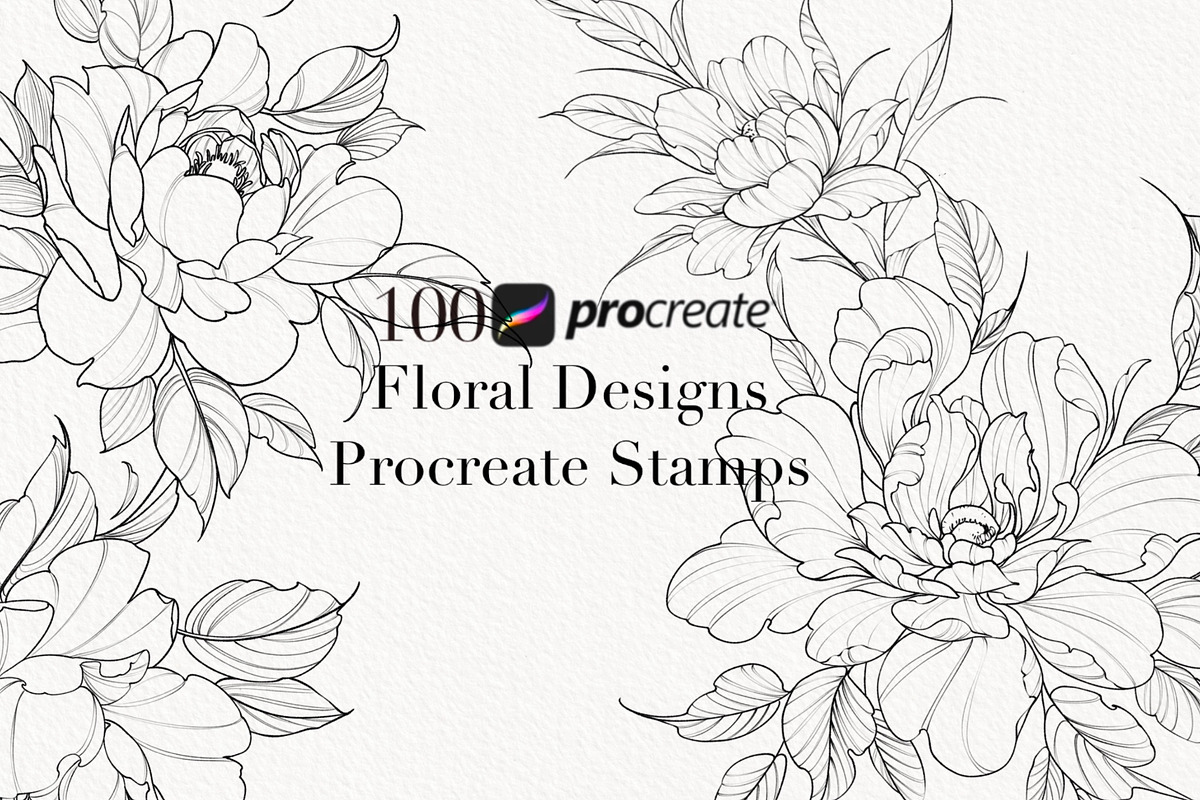 Procreate flower stamp, garden, a Brush Add-On by AnnaPolitmerskaja (Photo 1 of 4)