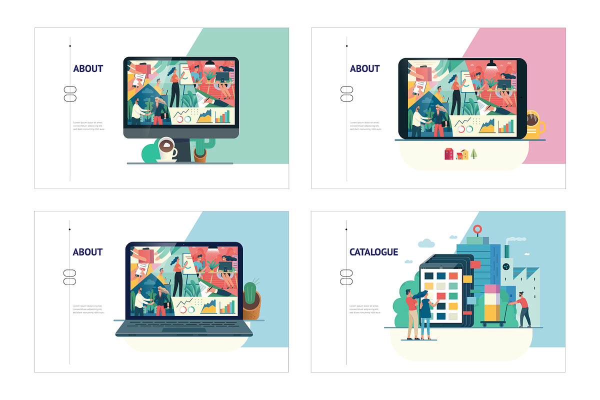 Company website vector Illustrations, a Work Illustration by Grivina's shop (Photo 26 of 26)