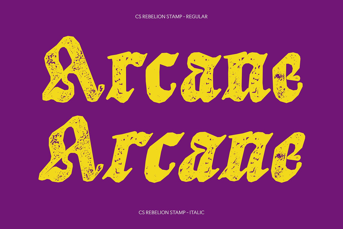 CS Rebelion Stamp, a Blackletter Font by Craft Supply Co. (Photo 3 of 8)