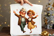 Valentine Cute Old Couple Clipart, an Illustration by OK Design (Thumbnail 4 of 6)