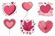 Whimsical Valentine Elements Clipart, an Illustration by Libby Wishes (Thumbnail 7 of 8)