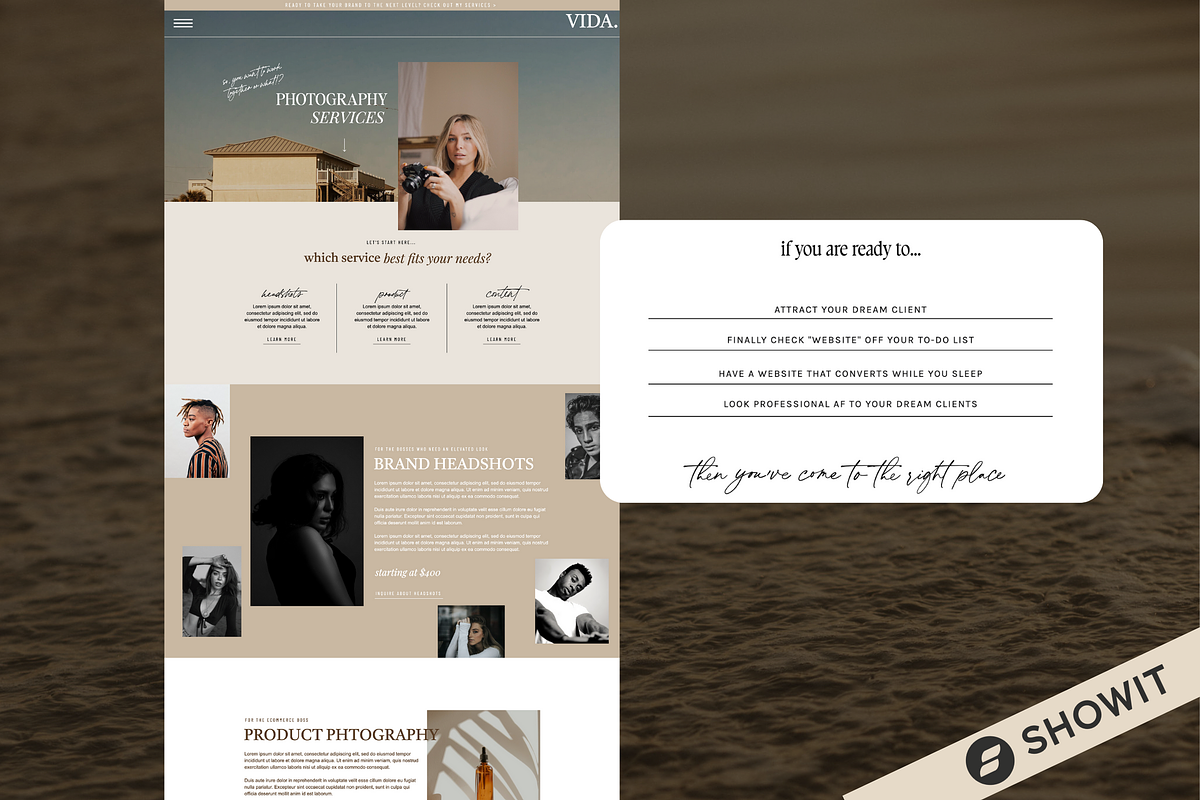 Showit Photography Template | VIDA, a Templates & Theme by Kellie Lynn Media (Photo 6 of 6)