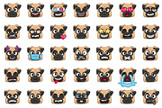 Pug Emoji Set, an Animal Illustration by Cartoon Shop (Thumbnail 3 of 10)