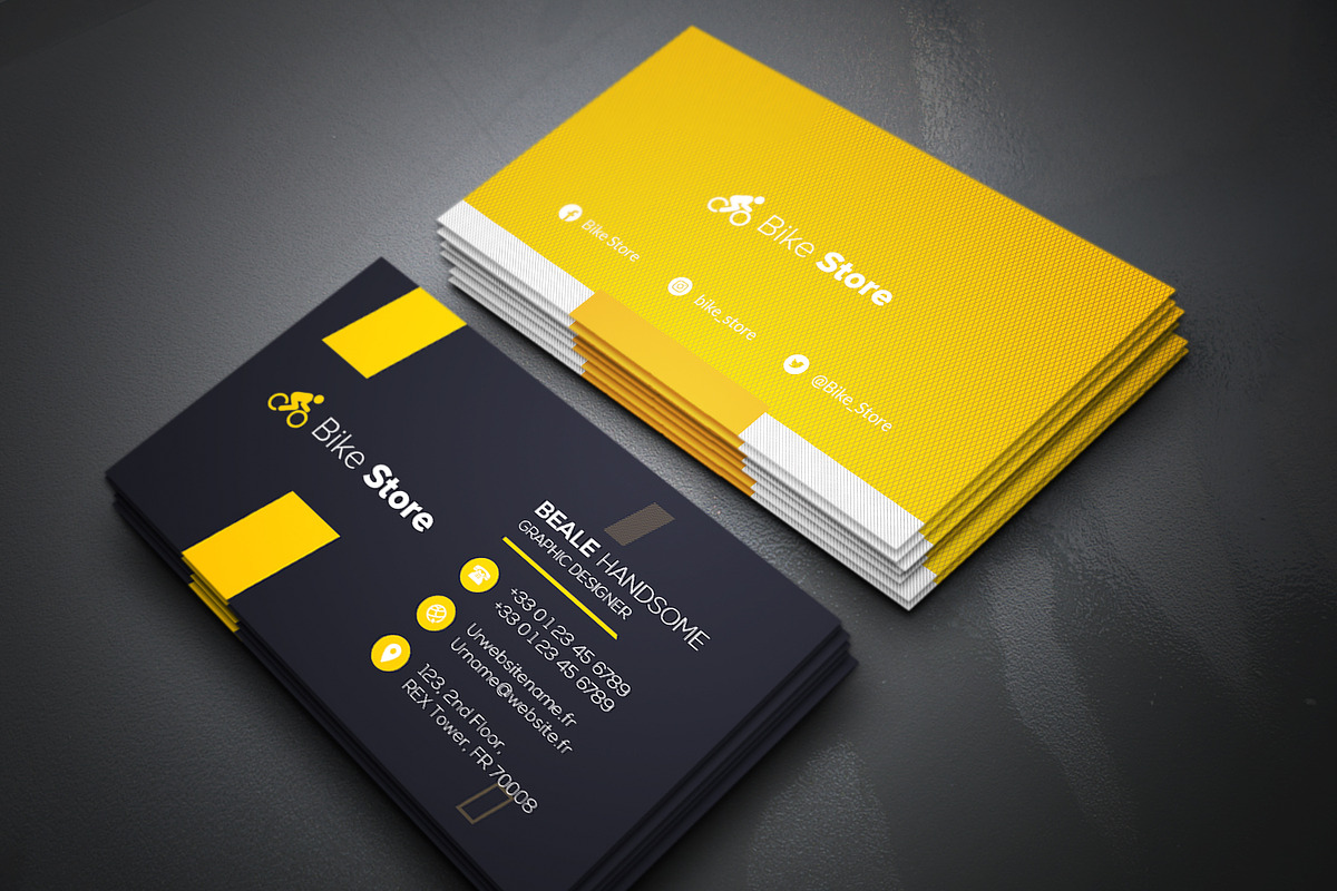 Bike Store Business Cards, a Business Card Template by Genereux Art (Photo 2 of 2)