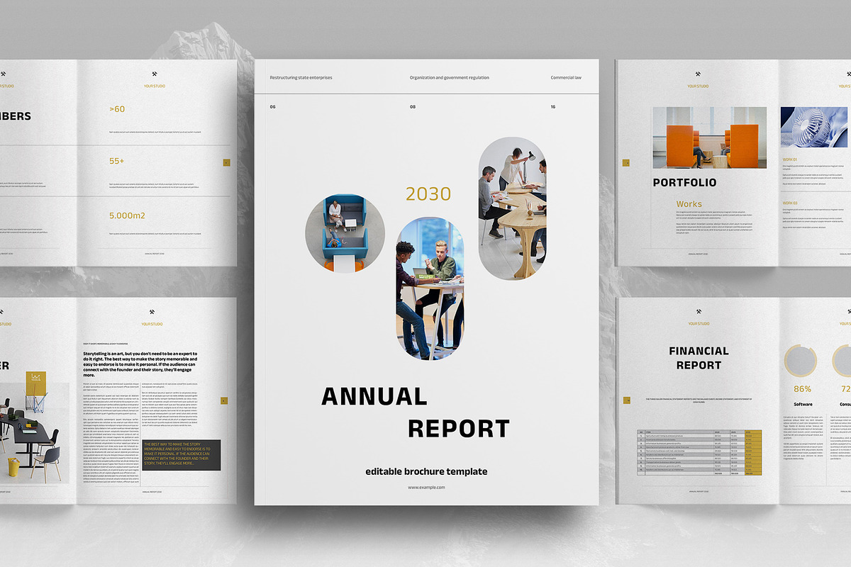 Gold Annual Report Brochure Template