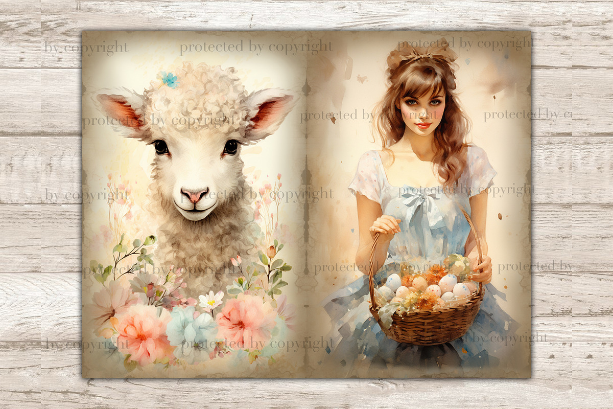Pastel Easter Junk Journal Paper, a Seasonal Illustration by GlamArtZhanna (Photo 9 of 9)