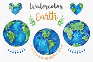 Watercolor Earth Collection Set