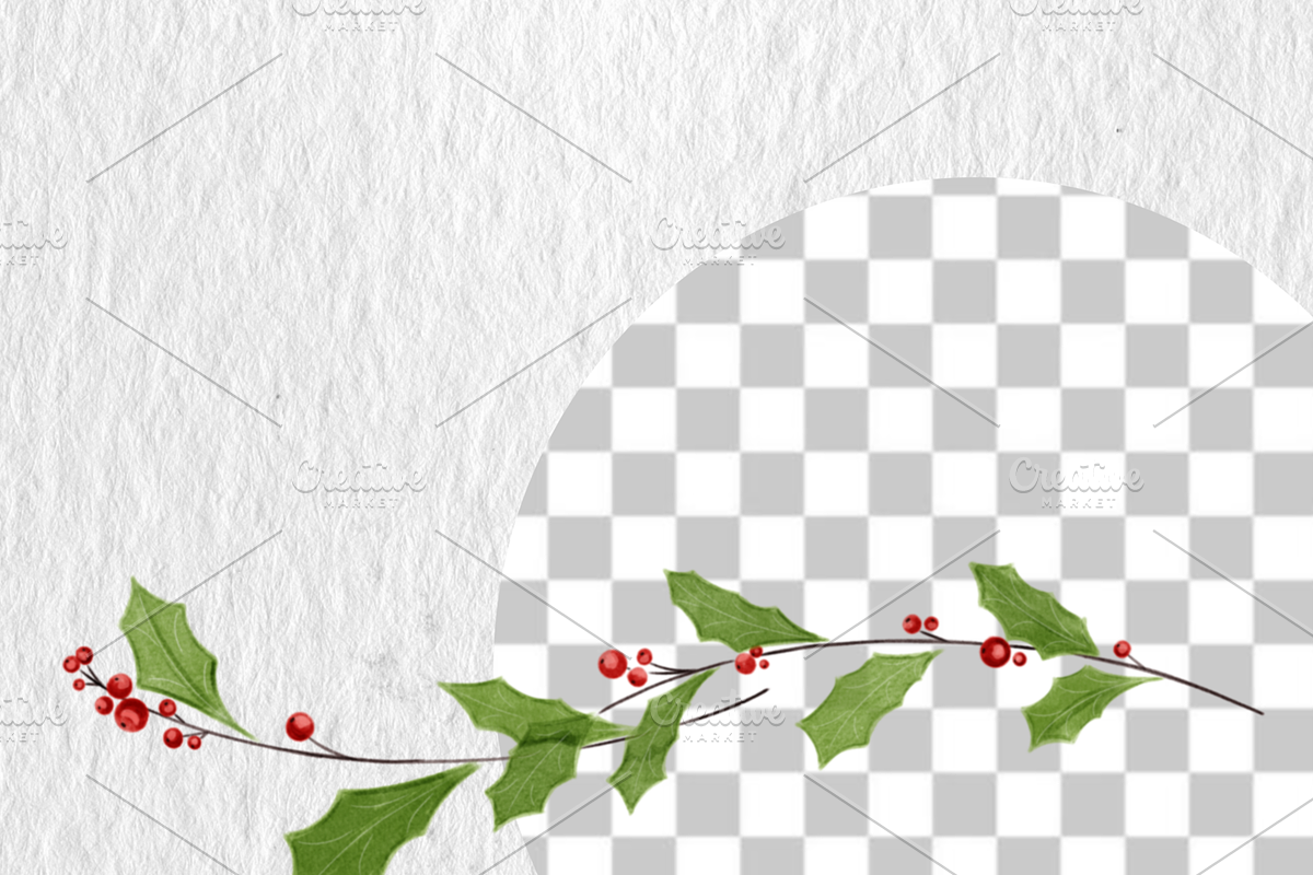 Watercolor Christmass Wreath clipart, a Decorative Illustration by Oleksandra Illustrates (Photo 4 of 10)
