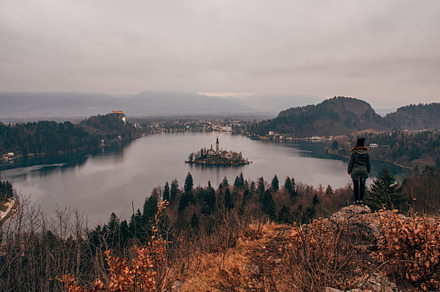 Woman hiker and amazing landscape featuring clouds, are, and over, a Person Photo by Dreamy Pixel