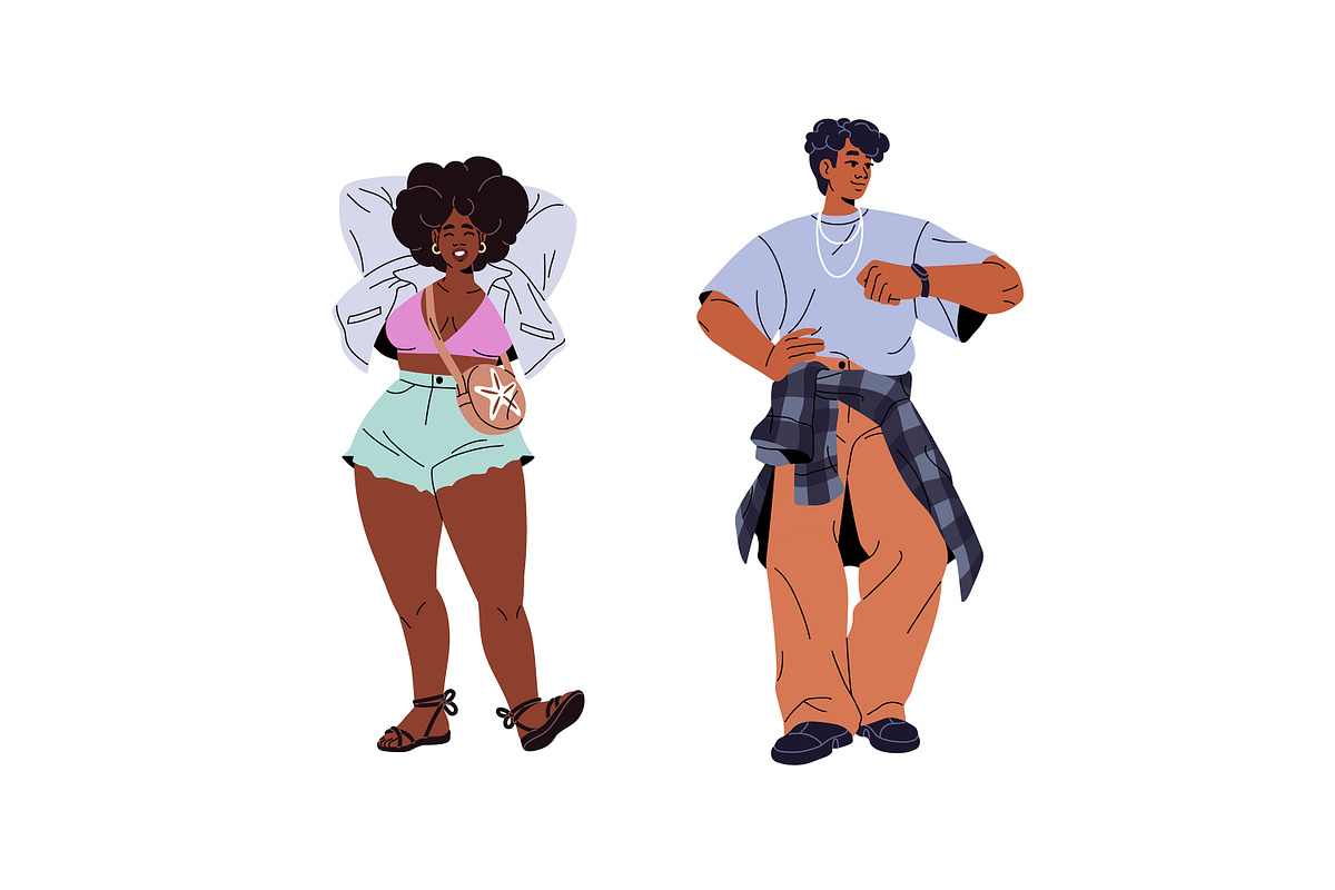 Stylish African American people set, a Person Illustration by PaperTrident (Photo 6 of 9)
