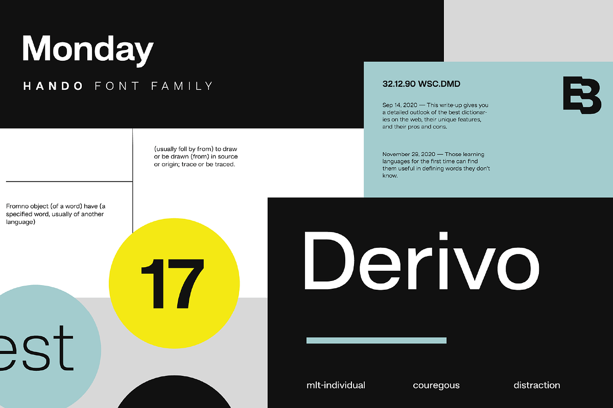 Hando; 20 Fonts of Sans Serif, a Sans Serif Font by Eko Bimantara (Photo 2 of 7)