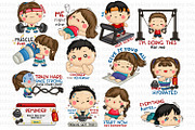 Fitness Health Training Gym Clip Art, a Sport Illustration by Inkley Studio (Thumbnail 3 of 3)