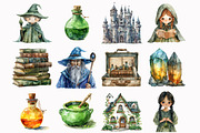 Wizard School Clipart, an Illustration by Design Market (Thumbnail 4 of 4)