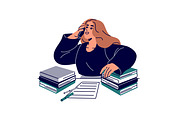 People study at desk set, an Education Illustration by PaperTrident (Thumbnail 2 of 19)