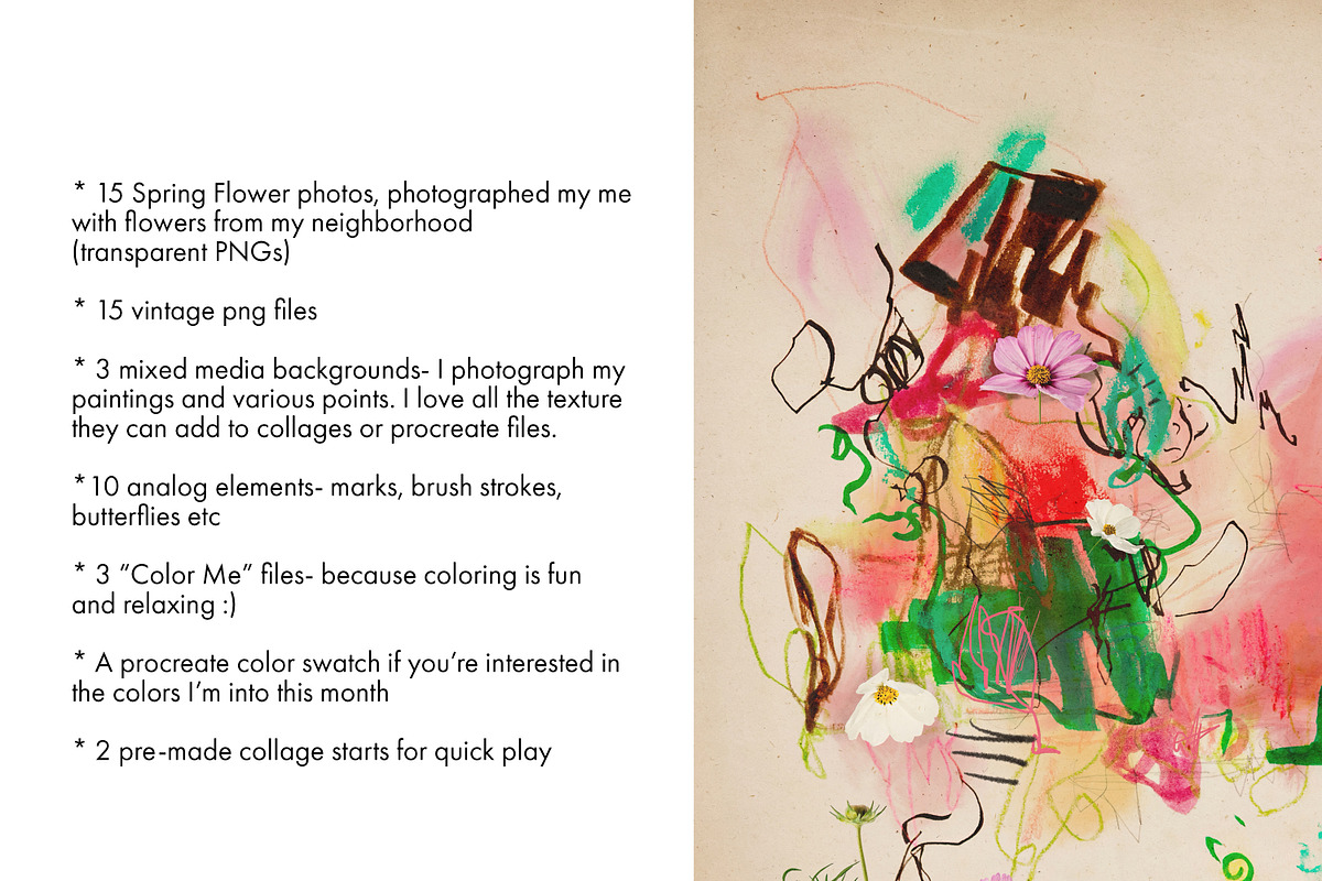 Floral Abstract Collage Kit | PNGs, a Graphic by Memow Studio (Photo 3 of 7)