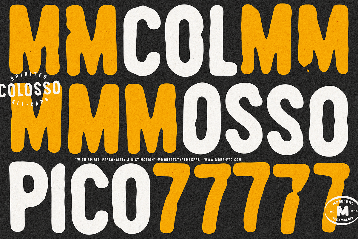 Colosso Pico Display Font, a Sans Serif Font by More Etc. Studios (Photo 2 of 13)