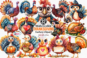 Thanksgiving Turkey Clipart, an Illustration by Canvas Craft (Thumbnail 1 of 8)