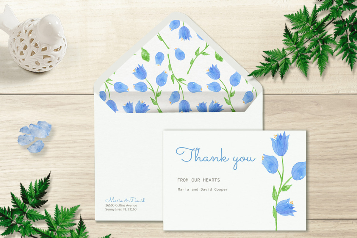 Bellflower Watercolor Wedding Suite, a Stationery Template by Love Design (Photo 6 of 15)