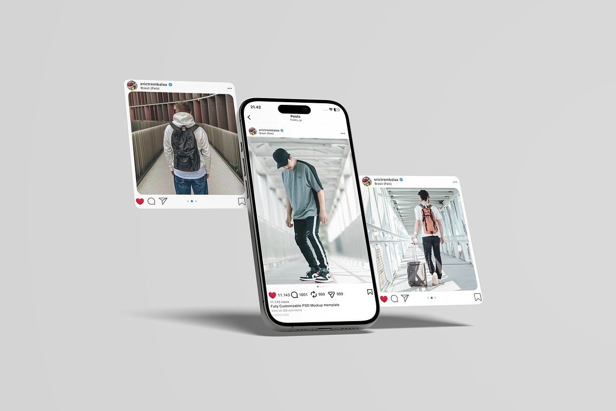 Social Media Instagram Mockup, an iPhone Mockup by Lxadesign (Photo 7 of 9)