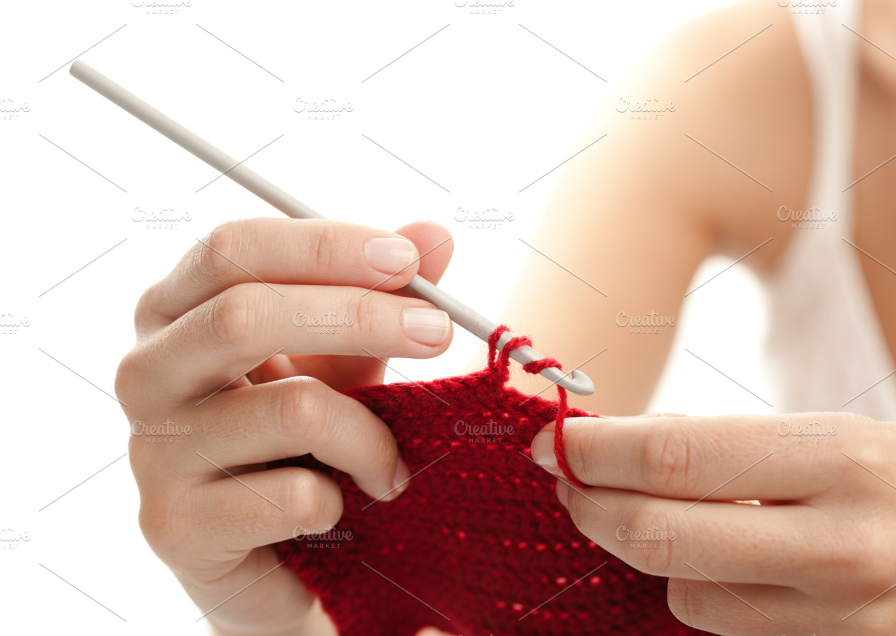 Crocheting containing crochet, dressmaker, and hands, an Industrial Photo by Ernesto Solla