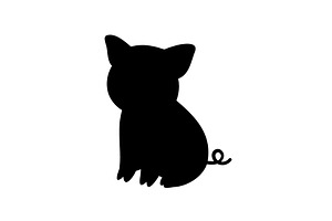 Piglet silhouette in sitting pose, an Animal Illustration by GraphiShop