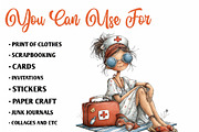 Whimsical Summer Nurse PNG Clipart, a Seasonal Illustration by CreationArt (Thumbnail 5 of 7)